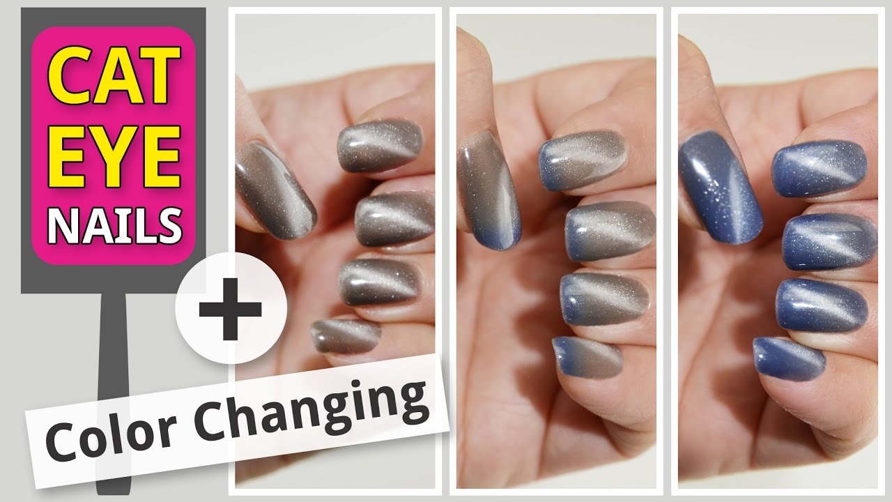 Cat Eye Gel Polish With Magnet Color Changing Diy At Home Youtube