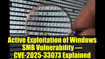 Active Exploitation of Windows SMB Vulnerability – CVE-2025-33073 Explained