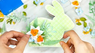 Делаю много-много цветов из фоамирана и украшаю ими Пасхального Кролика из картона 🐰Пасха Декор DIY