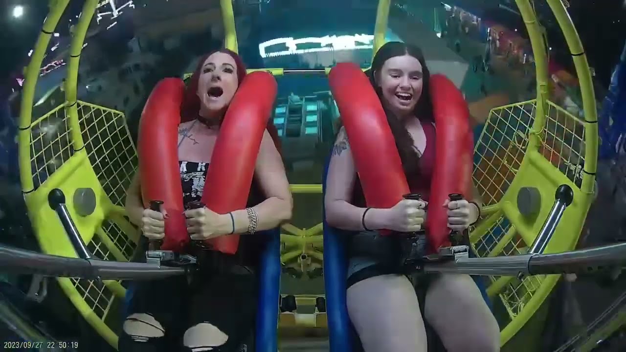 Gemma & Jasmine ride the Sling Shot at Perth Royal Show 2023 #slingshot