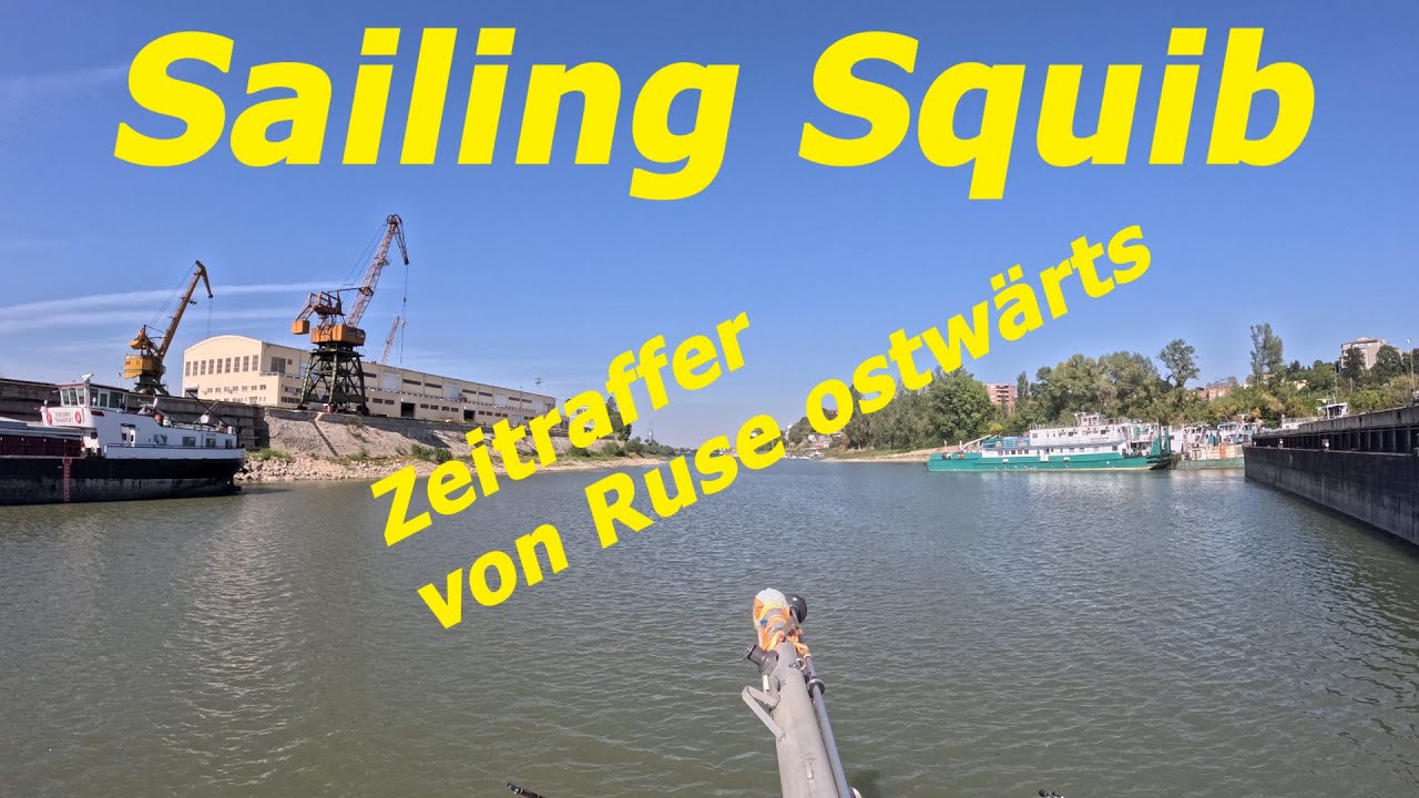 ⁣Sailing Squib  - Zeitraffer  - Überholen eines Schubverbandes/ Stromkilometer 496 - 480