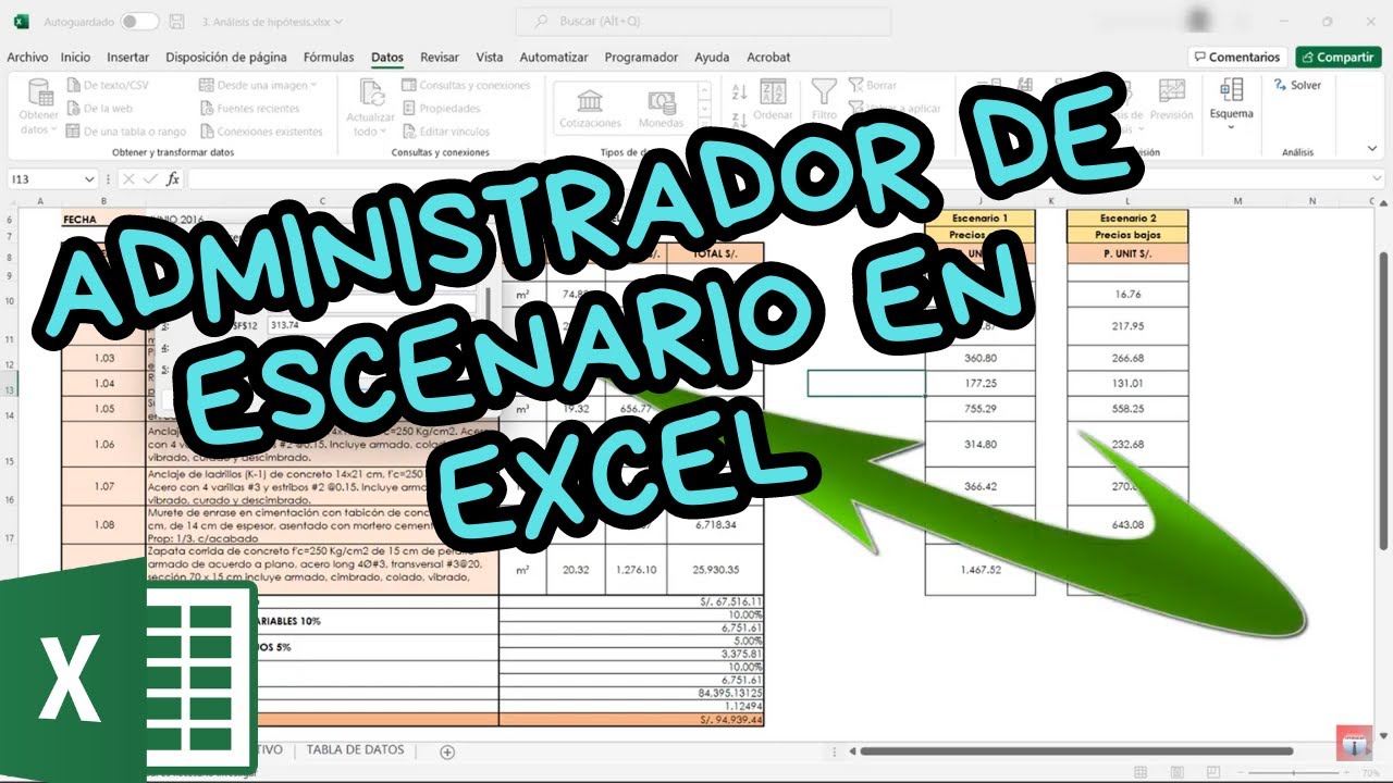 ⌨️ EXCEL || !Cómo usar el Administrador de escenarios para optimizar tu