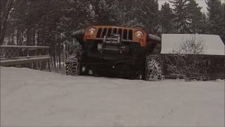 jeep rubicon tire chains snow - YouTube