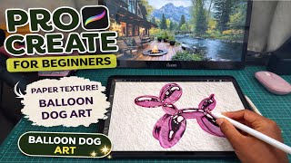 Procreate for Beginners | Easy Balloon Dog on iPad / paper texture