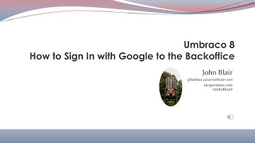 Umbraco 8 How to Sign In with Google to the Backoffice