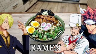 Ramen 🍥🍜 By Soma Tonio And Sanji 👨‍🍳🔪 #Foodwars #Jojo #Onepiece #Ramen #Anime