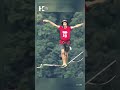 Daredevils tackle a 1,000-meter sky walk at Zhangjiajie’s &quot;King of Asia&quot; slackline showdown