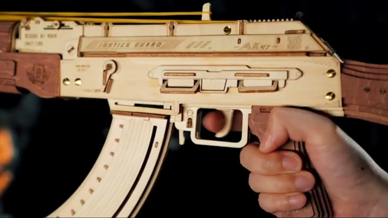 Robotime Rokr Automatic Rifle AK47 3D Wooden Gun Funny DIY Building