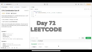 Day 72: LeetCode Problem 216. Combination Sum III - Swift