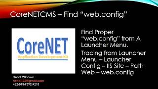 Corenetcms - How To Find Web.config From Menu In Home