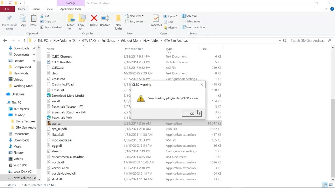 ⚠️ Fix “Ordinal 22 Not Found” & CLEO+.cleo Error in GTA San Andreas! (100% Working)