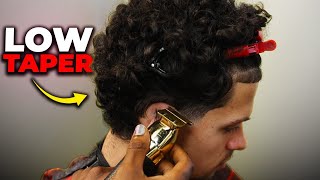 Barbers Step-by Step Guide To A Curly Hair Low Taper Haircut Tutorial @Kendrixkuts