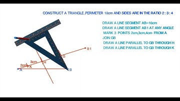 Construct a triangle of perimeter 10cm, sides are in the ratio 2 : 3 : 4