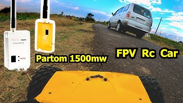 Long Range Rc Car FPV with Partom 1500mw Transmitter and MFD Link UHF Radio System Ground Range Test