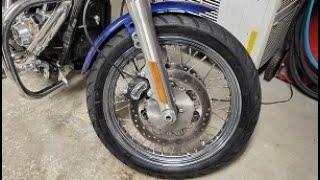 Changing my Harley motorcycle tire by hand