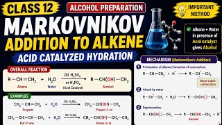 Class 12: Alcohol preparation -Markovnikov rules class 5#chemistry #jeeproblems #neetprep