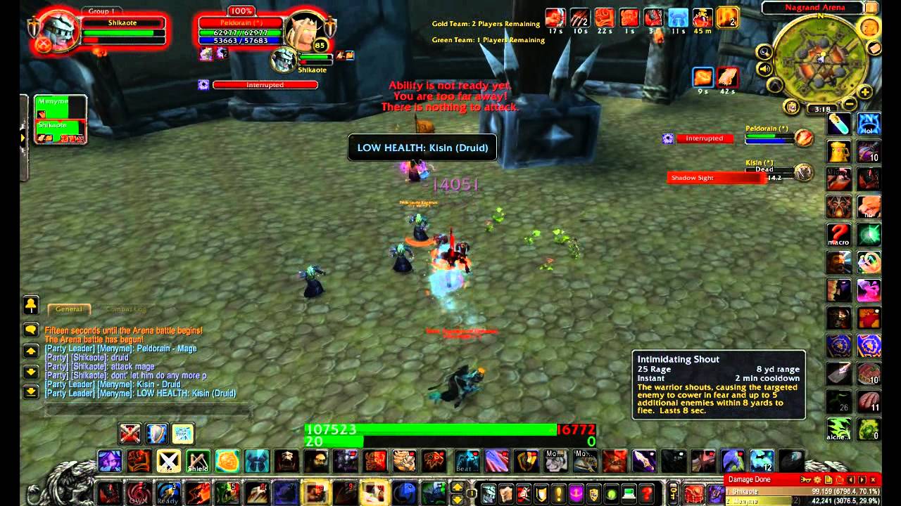 ✔ Shikaote - Fury Warrior 2vs2 Arena #4 "Warrior/Rogue vs Druid/Mage" 85 WoW Cataclysm (1080p)