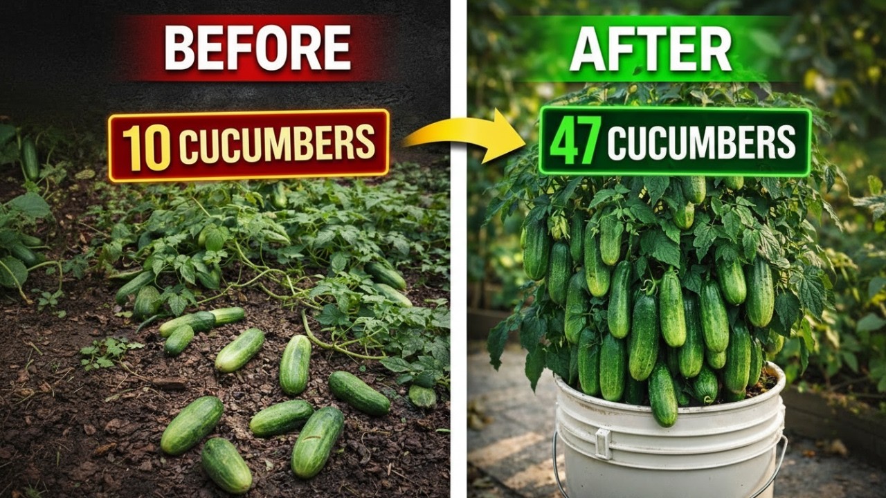 How to Grow Cucumbers in a 5-Gallon Container | 70 Days, Huge Harvest!