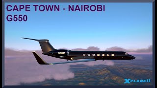 Cape Town (FACT) to Nairobi (HKJK) | Gulfstream G550 | X-Plane 11