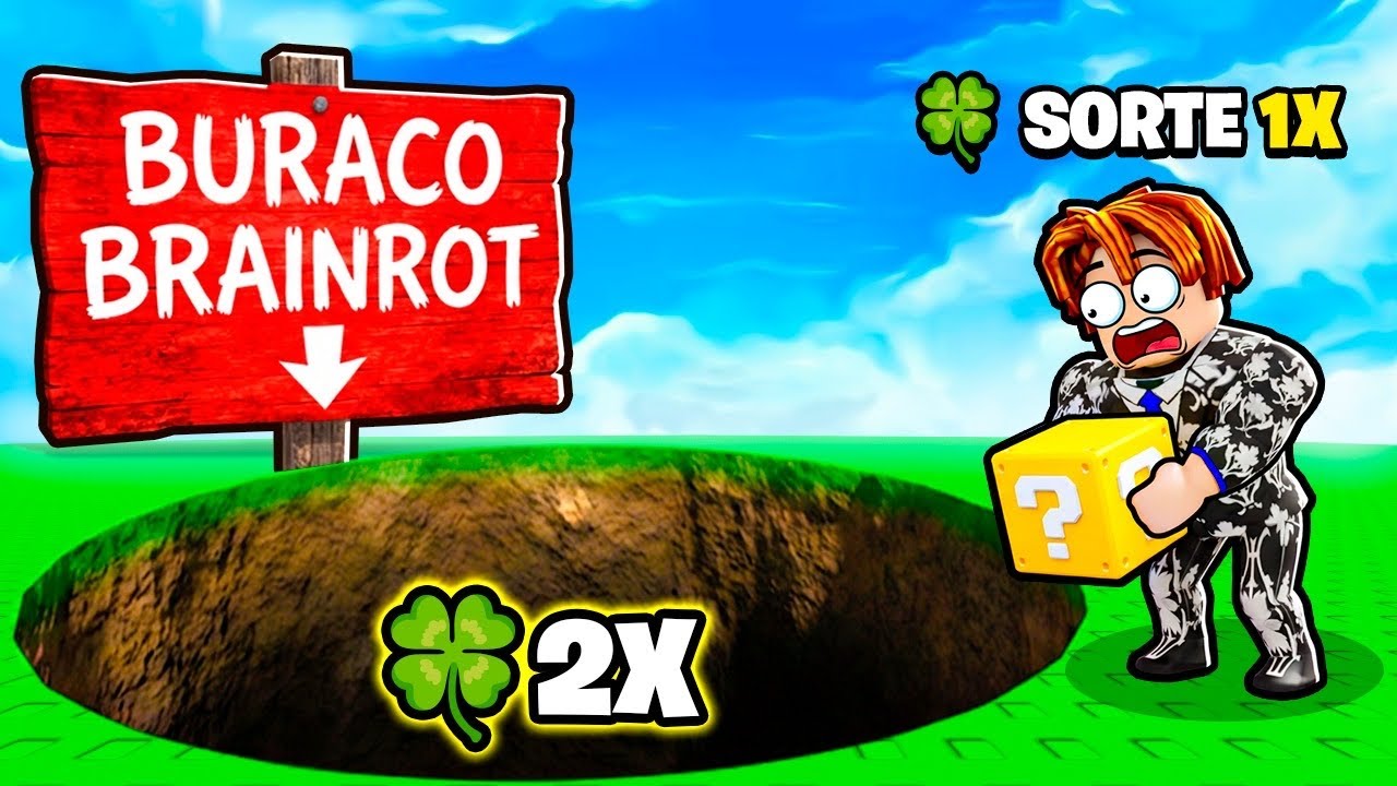 JOGUE A LUCKY BLOCK NO BURACO PARA BRAINROT NO ROBLOX 🍀