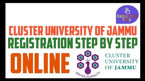 Cluster University of Jammu online Registration step by step.ll.ll