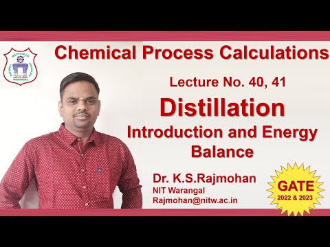 Lecture 40 41  Energy Balance in (Distillation)  Unit operations