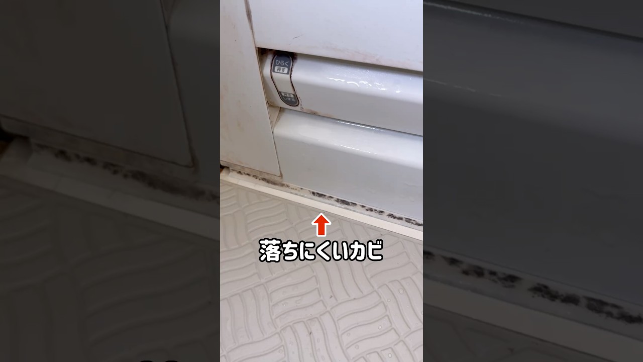 お風呂のドアパッキンについた頑固なカビを落とす