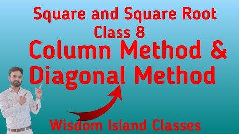 Square And Square Root | Column Method | Diagonal Method | Class 8