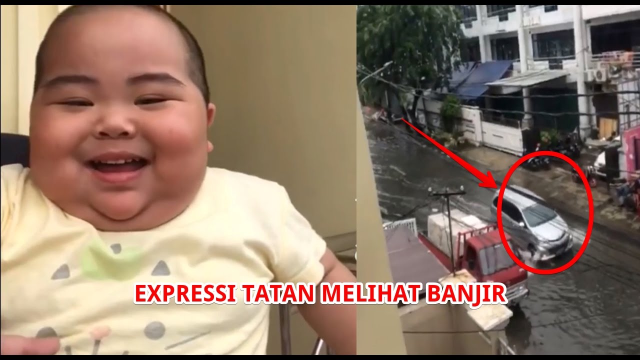 Video Lucu Bayi Tatan Jonathan Rumah Tatan Kebanjiran Reaksinya