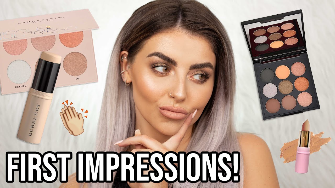 FULL FACE OF FIRST IMPRESSIONS! TESTING NEW MAKEUP! DRUGSTORE, HIGHEND
