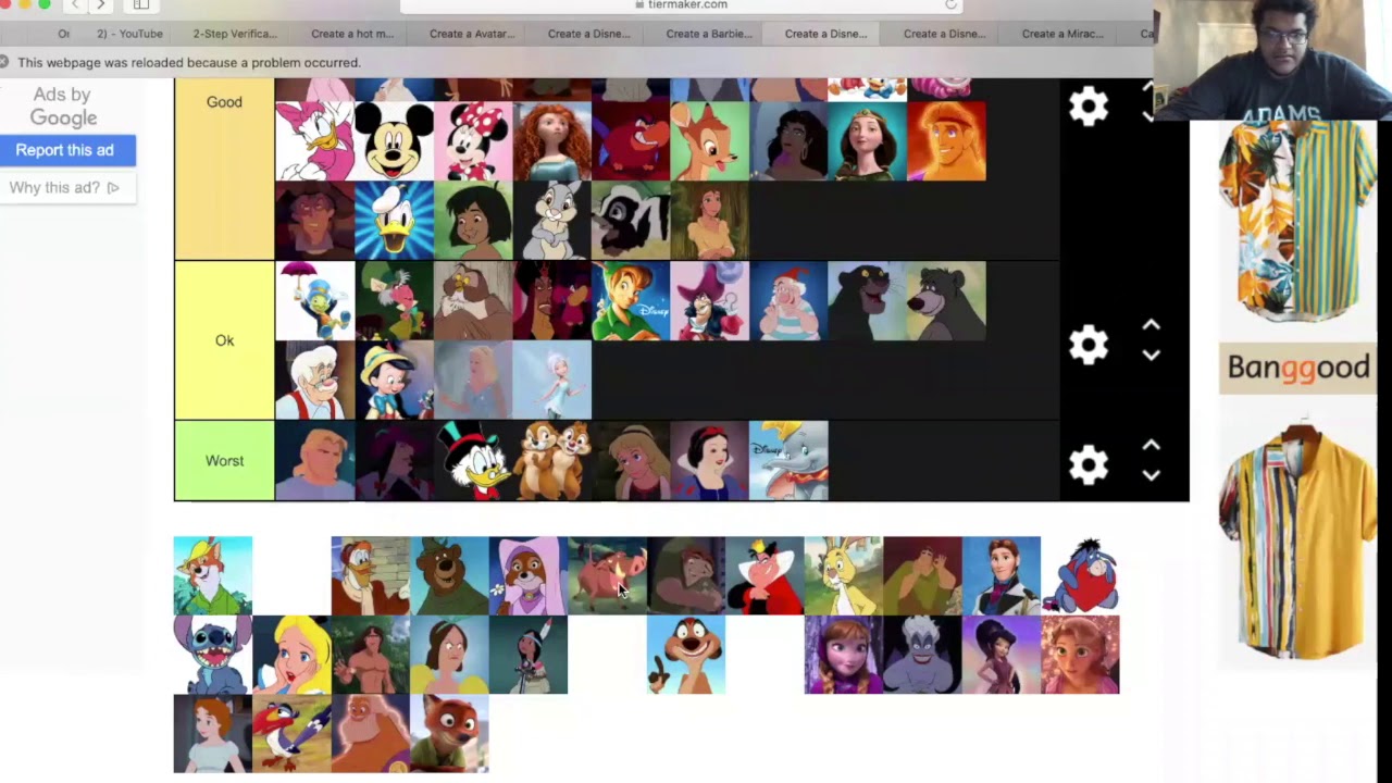 Disney Character Tier List Ranking (Part 2) YouTube