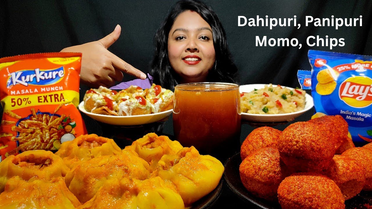 Eating Dahipuri, Panipuri, Momo, Chips | Mukbang ASMR | PP Eats Panipuri