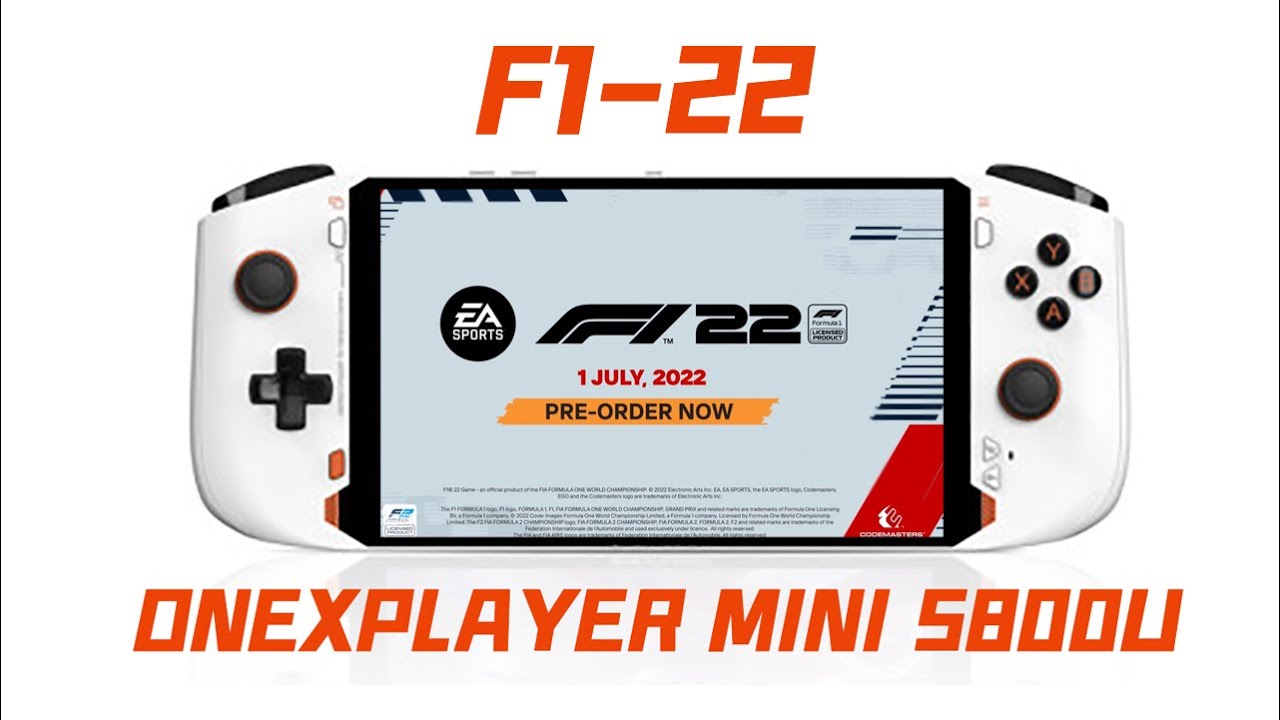 ONEXPLAYER mini Ryzen 7 5800U white version game test: F1-22 - YouTube