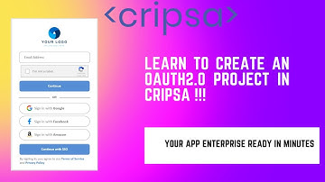 Add social login with OAUTH 2.0. Create OAUTH 2.0 project with cripsa in minutes!