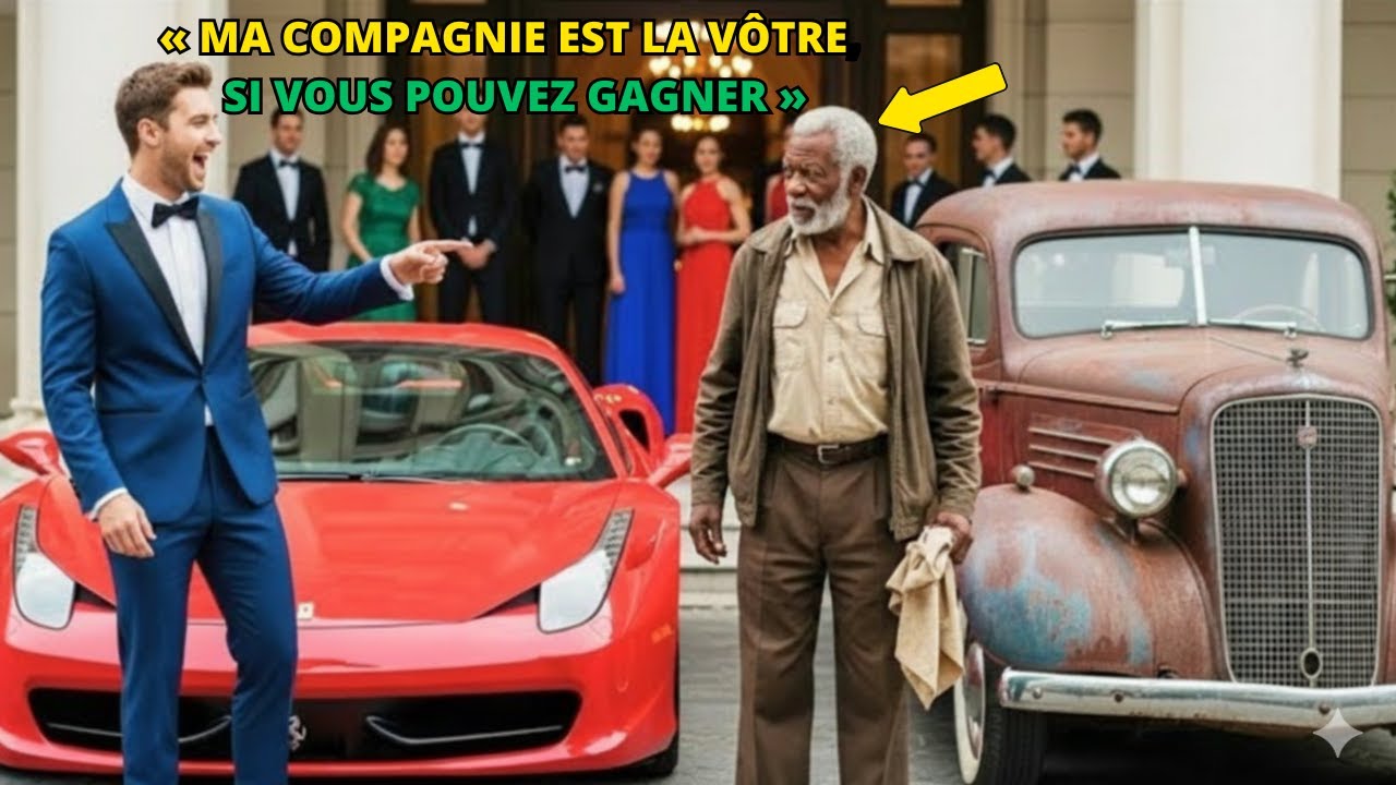 « Ma compagnie est à vous, si vous pouvez me distancer avec cette ferraille » dit le millionnaire