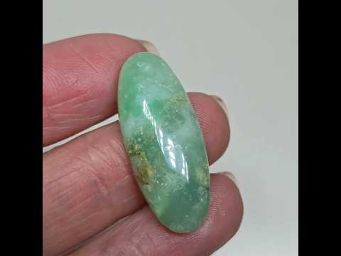 Хризопраз – кабошон, природний камінь для виготовлення прикрас 20 ct, відео 1