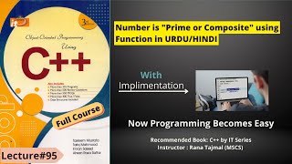 Lect#95) Number is Prime or Composite in Function in URDU/HINDI