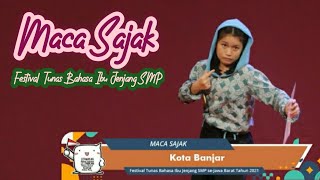 Juara 1 Maca Sajak, Festival Tunas Bahasa Ibu Jenjang SMP Tahun 2021