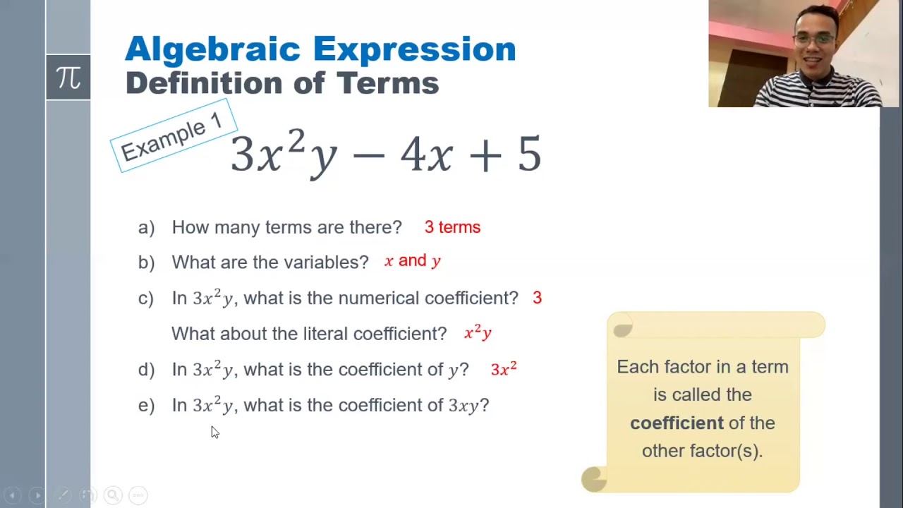 Math 7 Lesson 3.1: Algebraic Expressions - YouTube