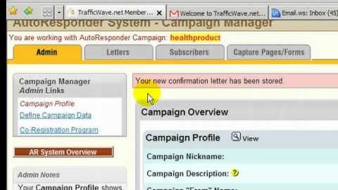 Learn how to create website Setting Autoresponder using trafficwave   YouTube
