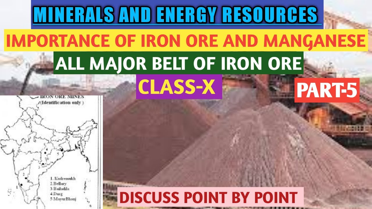 Distribution of iron ore and manganese. Part5. CLASSX GEOGRAPHY