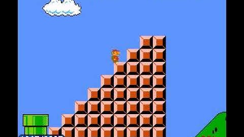 NES: Super Mario Bros. 1-1 Flagpole Glitch Tutorial with input display and demonstration