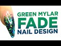 Young Nails Nail Demo - Green Mylar Fade Nail Design - Acrylic Nails