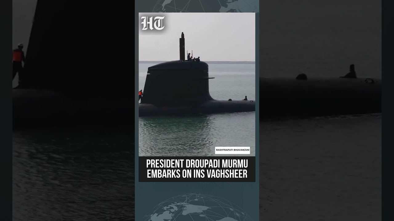 President Murmu Embarks on INS Vaghsheer Submarine at Karwar Naval Base | India | #shorts