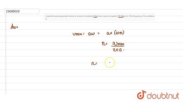 A particle executing simple harmonic motion of amplitude `5 cm` has maximum