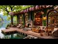 Elegant Spring Café Jazz 🌸 Smooth Jazz Music in a Peaceful Lakeside Retreat