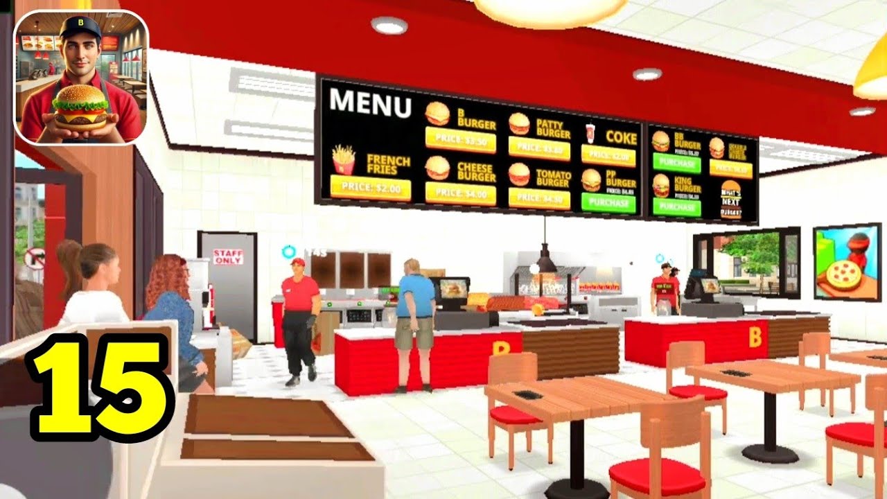 Burger🍔🍟Simulator. New Updates,New Staffs,New Items,Tips,An More. (iOS,Andriod). 