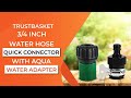 TrustBasket 3/4 Inch Plastic Garden Water Hose Quick Connector with Aqua Water Adapter
