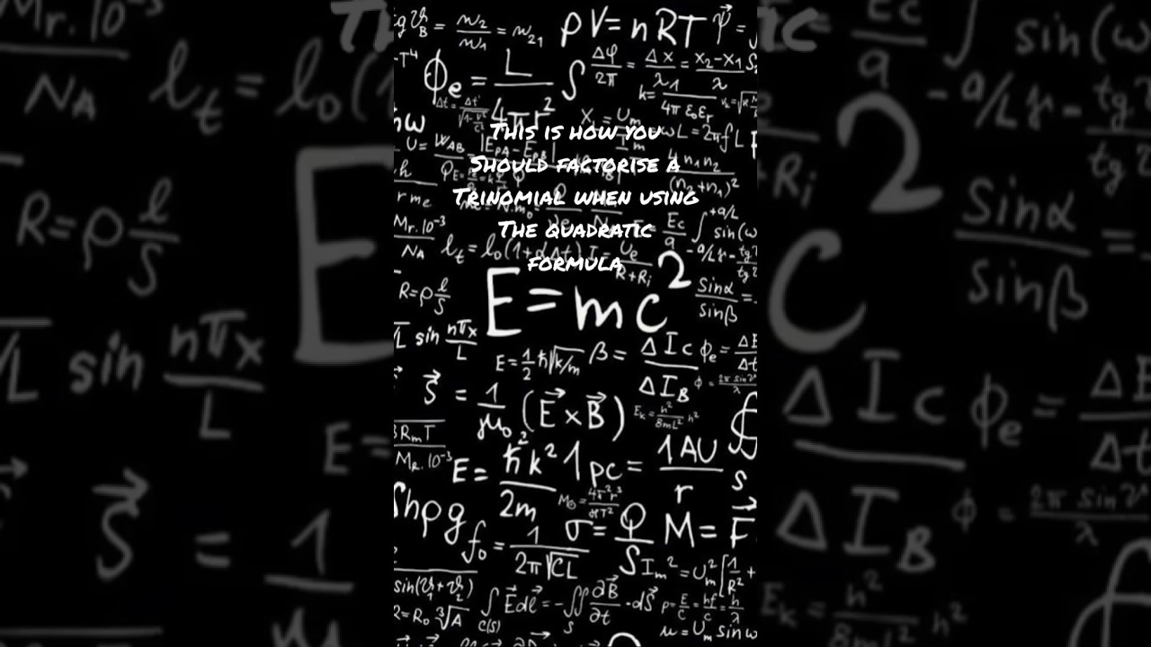 This is how you should factorise a trinomial when using the quadratic formula #maths