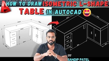 #12 - HOW TO DRAW ISOMETRIC L-SHAPE TABLE IN AUTOCAD || AUTOCAD PRACTICE DRAWING FOR CIVIL ENGINEERS